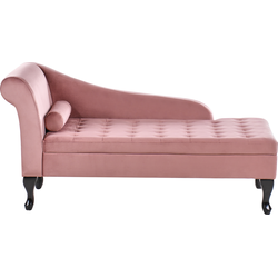 PESSAC - Chaise longue - Roze - Linkszijdig - Fluweel