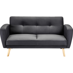 Beliani FLORLI - Tweezitsbank-Zwart-Polyester