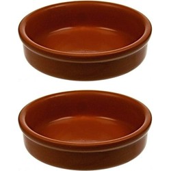 Set van 20x mini terracotta tapas/creme brulee bakjes/schaaltjes 6 cm - Snack en tapasschalen