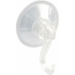 AMIG Ophanghaken met zuignap - 2x - kunststof - transparant - diameter 4,5 cm - Handdoekhaakjes