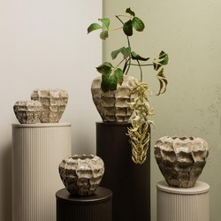 PTMD Bloempot Cedric - 20x20x17 cm - Keramiek - Creme