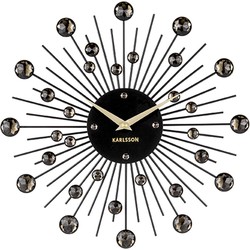 Wandklok Sunburst - Kristal, Zwart - Medium - Ø30cm