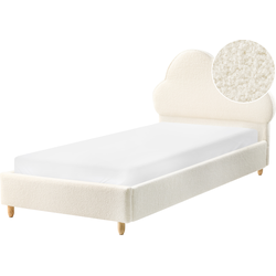 BELLEVUE - Eenpersoonsbed - Gebroken wit - 90 x 200 cm - Bouclé