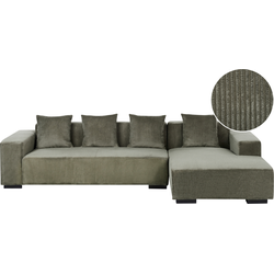 Beliani LUNGO - Hoekbank-Groen-Corduroy