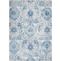 Safavieh Modern Chic Indoor Geweven Vloerkleed, Madison Collectie, MAD600, in Crème & Turquoise, 201 X 279 cm