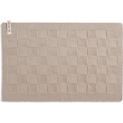 Knit Factory Gebreide Placemat - Onderlegger Uni - Linnen - 50x30 cm