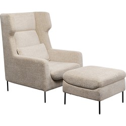 Fauteuil + Hocker Quinn High Beige