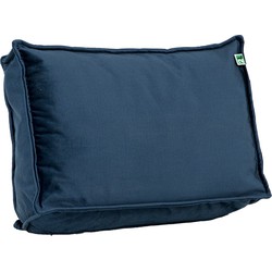 2L Home & Garden Palletkussen Velvet Donkerblauw - Zij- rugkussen 60 x 40cm