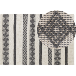DAVUTLAR - Laagpolig vloerkleed - Grijs - 140 x 200 cm - Wol