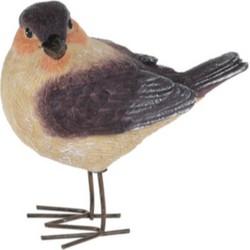 Decoratie Tuinbeeld vogeltje - mees - metaal - 10 cm - Tuinbeelden