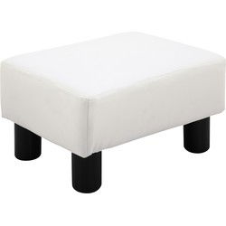 4goodz Hocker Kunstleren Voetenbank Poef 02-0240 - Wit