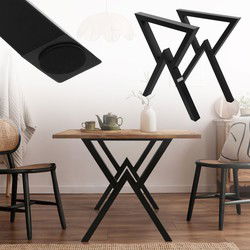 2 tafelpoten B60xH72 cm tafellopers X-vormig staal met poedercoating zwart ML design
