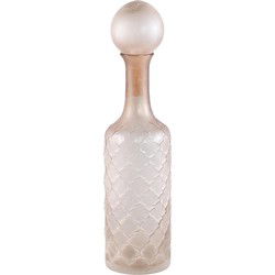 PTMD Fles Cianna - 12x12x50 cm - Glas - Bruinroze