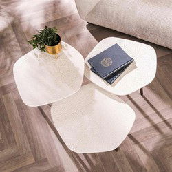 Salontafel Organisch - Beige Composiet - Set Van 3 - 42x47x40cm