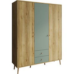 Meubella - Kledingkast Wally - Groen - 154 cm