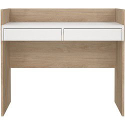 Bureau met 2 lades eikendecor en wit B102,1 cm  FUNCTION