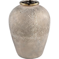 PTMD Astleigh Gold ceramic pot ribbed round jug S