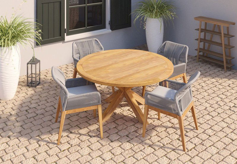 Teak tuintafel rond Tuindeco - 