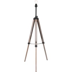 Mexlite - vloerlamp - Triek - naturel - hout metaal - Ø 75cm - E27 - 3348ZW