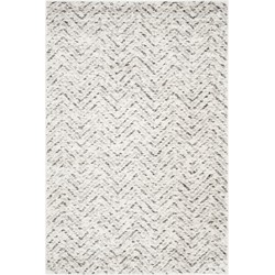 Safavieh Chevron Indoor Woven Area Rug, Adirondack Collection, ADR104, in Ivory & Charcoal, 122 X 183 cm