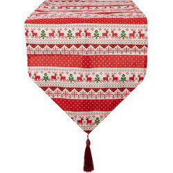 Clayre & Eef Tafelloper Kerst Rood Polyester