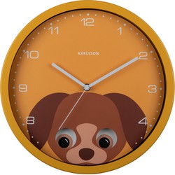 Wall Clock Peekaboo Dog