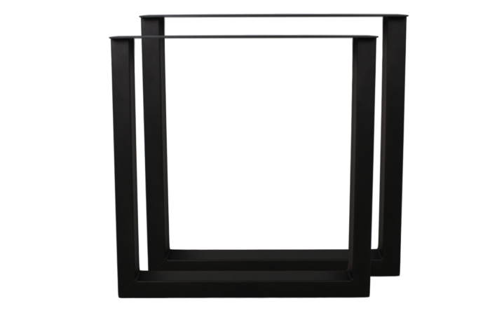 Tafelpoten - U-model - 78x72 cm - gepoedercoat zwart metaal - set van 2 - 