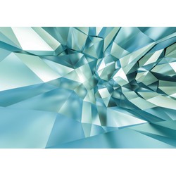 Sanders & Sanders fotobehang 3D-kristalgrot blauw en groen - 368 x 254 cm - 612246