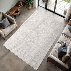 Binnen & Buiten vloerkleed - Zora Tribal Design - Creme - 240x340 cm