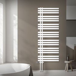 Badkamerradiator middenaansluiting 600x1600 mm wit met onderaansluitset LuxeBath