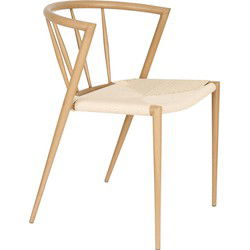 Eetkamerstoel Naturel Hout - Zithoogte 44cm - 46x52x70cm - Che - Set van 2