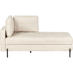 REBAIS - Chaise longue - Lichtbeige - Linkszijdig - Kunstleer