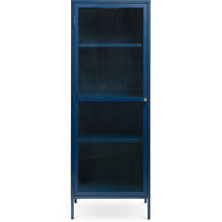 Katja metalen vitrinekast blauw - 58 x 160 cm