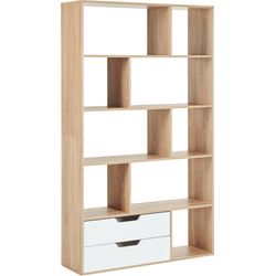 WADENA - Boekenkast - Lichthout/Wit- Vezelplaat