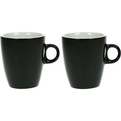 Set van 8x stuks koffie kopjes/bekers zwart 190 ml - Bekers