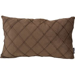 Sierkussen Velvet Cross Bruin | 30 x 50 cm | Velvet/Polyester
