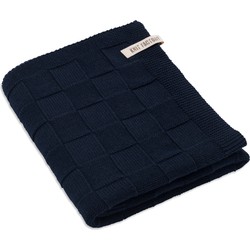 Knit Factory Gebreide Handdoek - Navy - 60x110 cm - Katoen