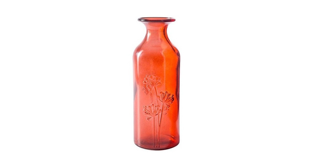 Merkloos / Sans Rode fles vaas 7 x 19 glas Home Deco vazen rood Woonaccessoires - Winkelen.nl