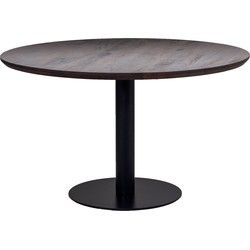 Eettafel Rond 130cm Bruin - Mangohout - Tafel Parijs