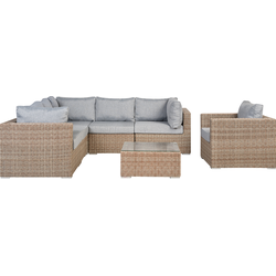 CONTARE - Loungeset voor 6 - Bruin - PE rotan