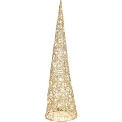 Countryfield LED kerstboom kegel - H80 cm - goud - metaal - kerstverlichting figuur
