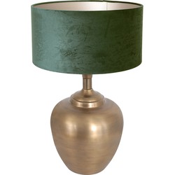 Klassieke bronzen vaaslamp met groene kap Steinhauer Brass Brons