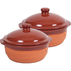 Salamanca Ovenschaal - 4x - met deksel - 20 x 14 cm - steen - braadpannen - Braadpannen