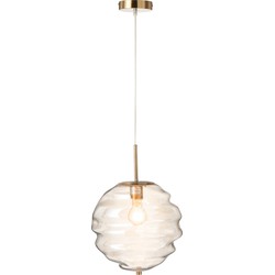 J-line - Hanglamp Glas Licht Cognac - 30x30x34cm