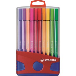 Stabilo STABILO Pen 68 - premium viltstift - ColorParade - rood/blauw - met 20 kleuren