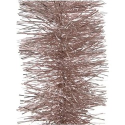 Kerst lametta guirlandes lichtroze 10 cm breed x 270 cm kerstboom versiering/decoratie - Kerstslingers