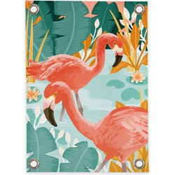 Tuinposter Flamingo (70x100cm)