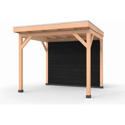 Douglas overkapping, 300 x 250 cm, met achterwand, Westwood Comfort Zwart
