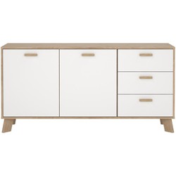 Dressoir met 2 deuren, 3 lades eikendecor en wit B147,2 cm  STORM