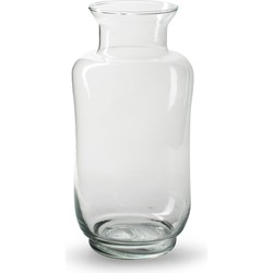 Jodeco Bloemenvaas Ella - helder transparant - glas - D13 x H26 cm - fles vaas - Vazen